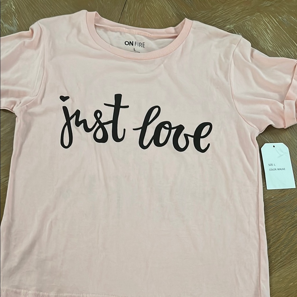 On Fire Pink 'Just Love' Short Sleeve Tee